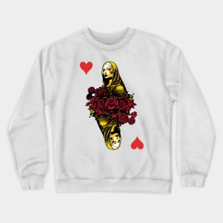 Queen Of Hearts Modern Classic Playing Card Crewneck Sweatshirt